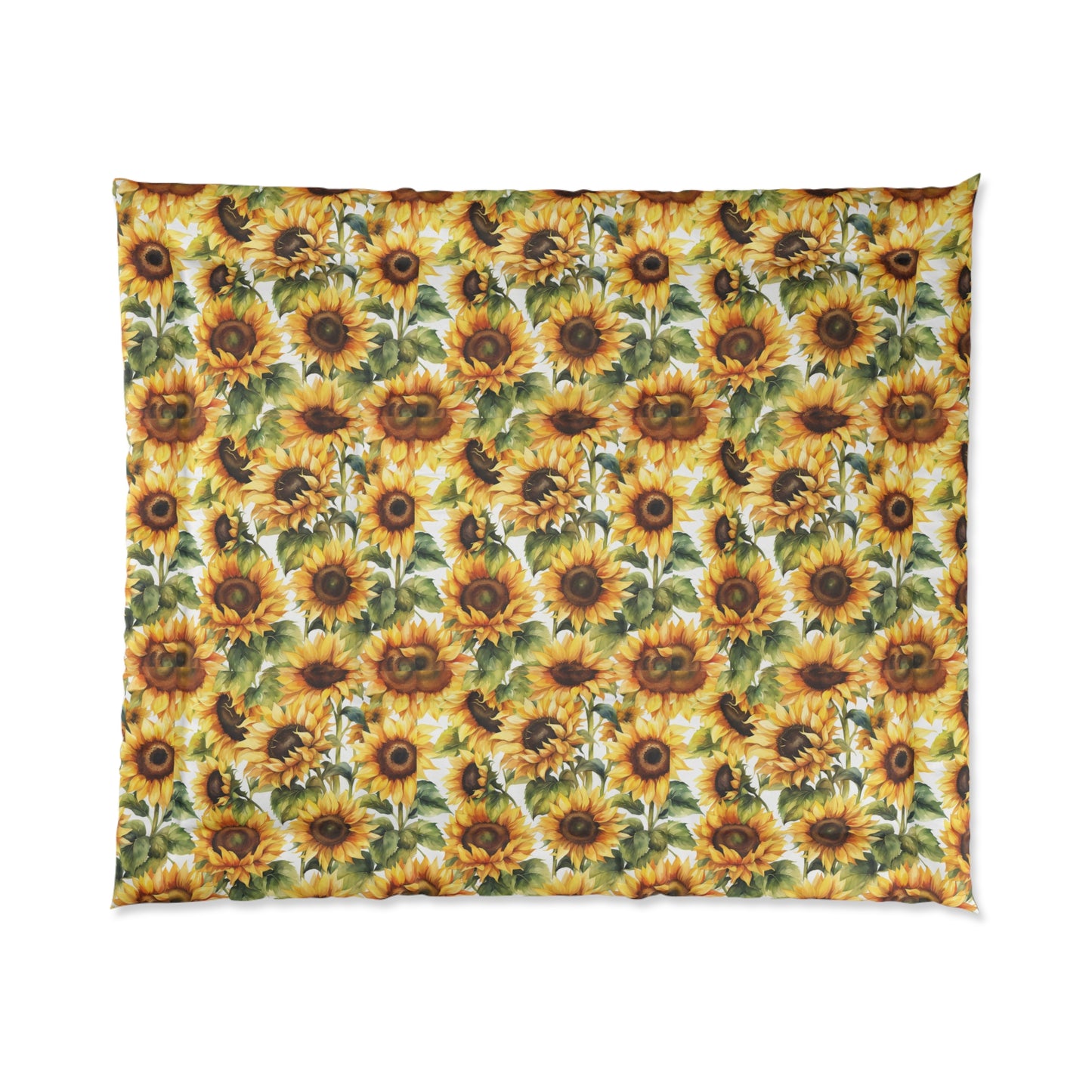 Sunflower Comforter: Brighten Your Bedroom, Cozy Bedding, Floral Home Decor, Gift for Garden Lovers, Spring & Summer Bedding