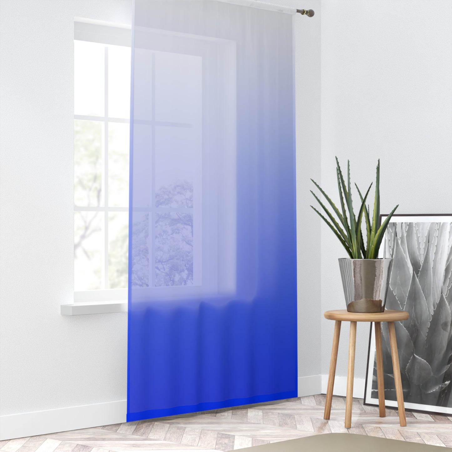 Ombre Blue Window Curtains, Sheer Drapes, Home Decor, Brighten Your Space, Modern Vibe, Bedroom, Living Room
