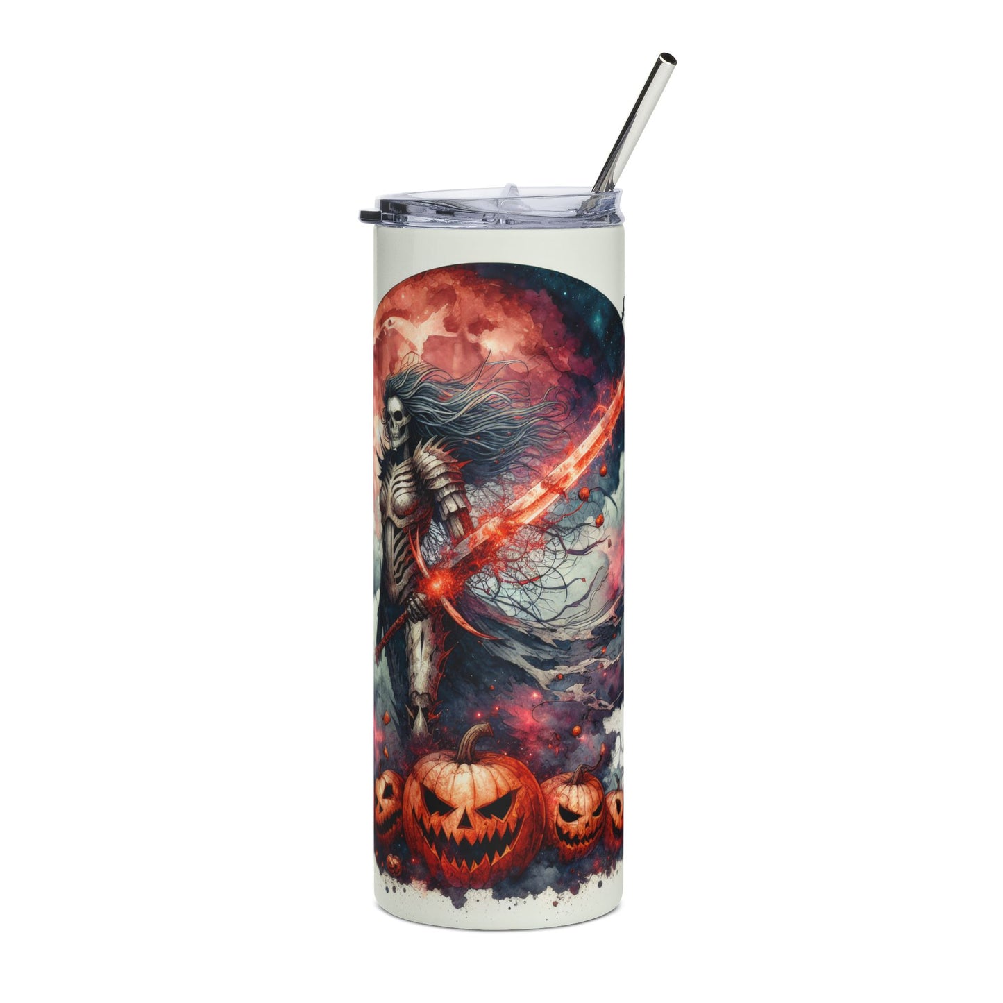 Halloween-Themed Stainless Steel Tumbler, 20oz | Spooky Drinkware, Trick-or-Treat Cup, Fall Decor, Unique Gift for Grown-ups