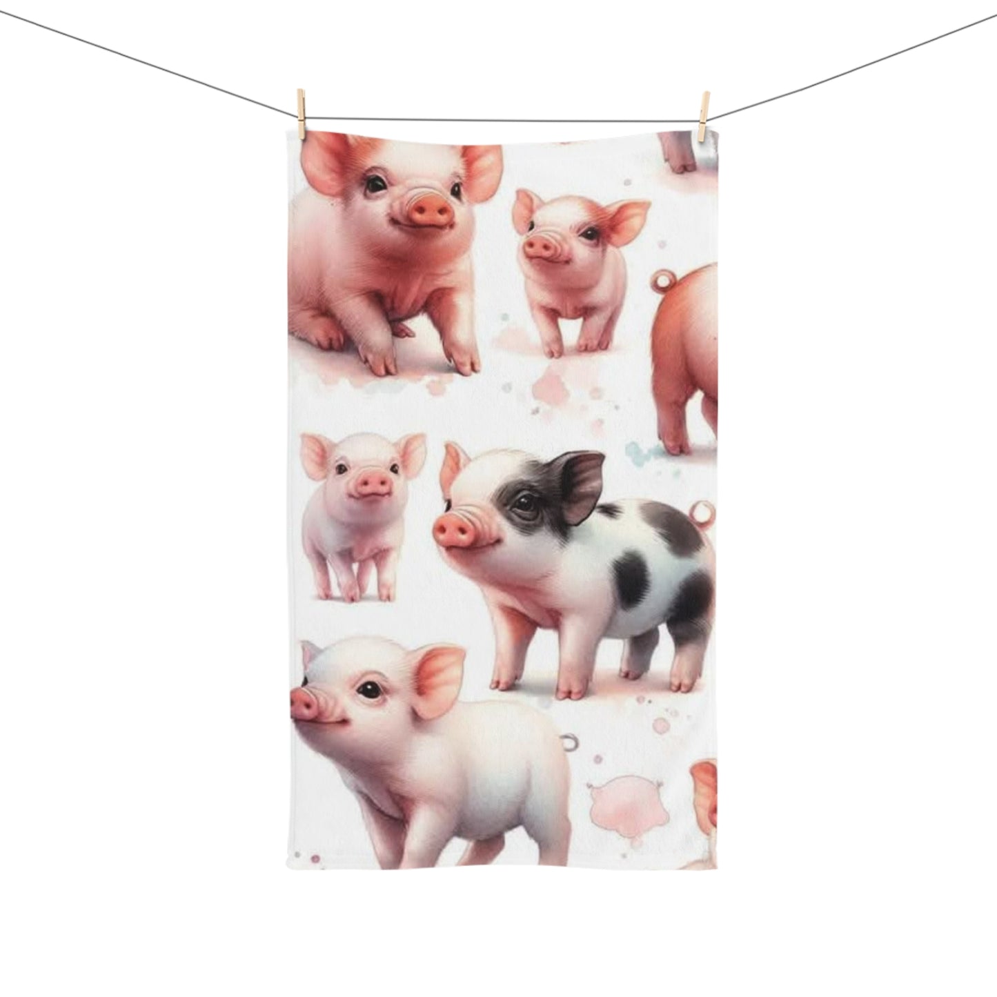 Cute Pig Hand Towel - Farmhouse Decor, Kitchen Towel, Animal Lover Gift, Fun Bathroom Accent, Unique Gift Idea