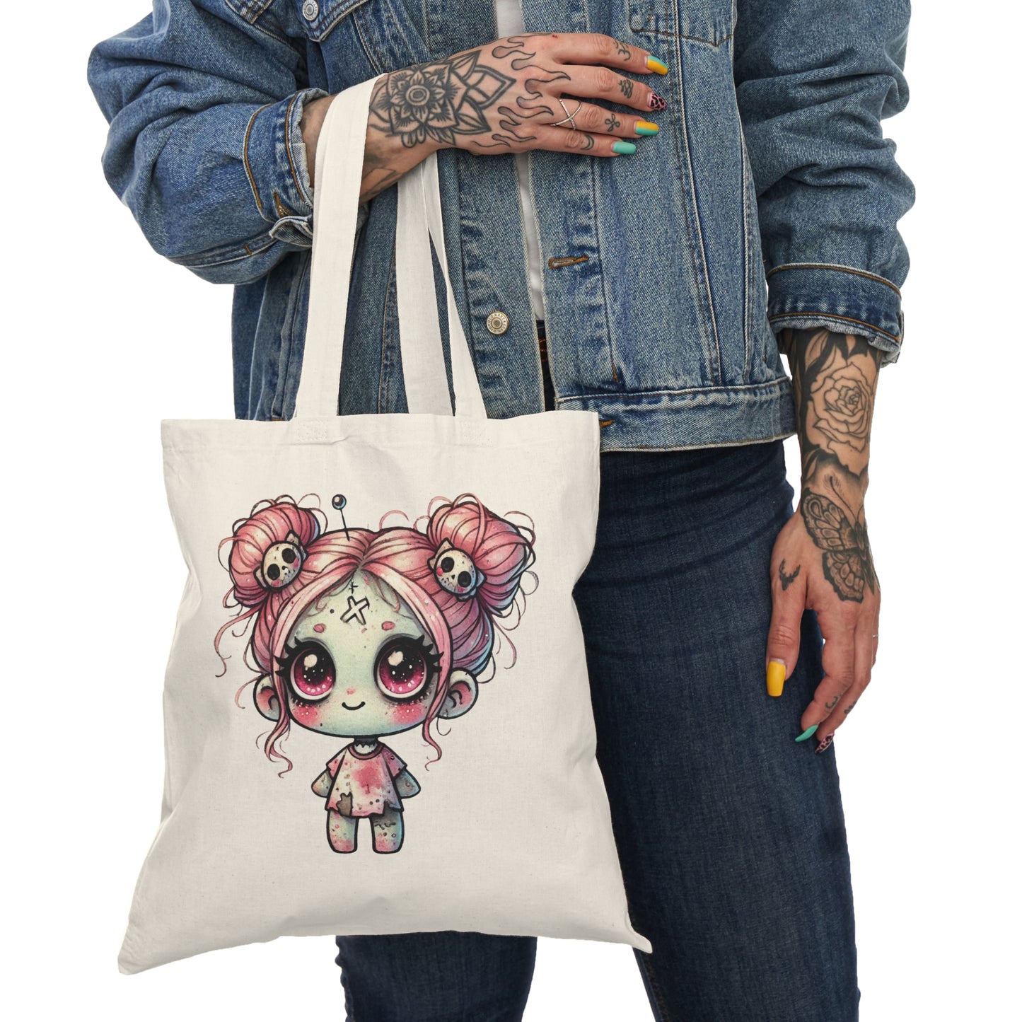 Cute Kawaii Tote Bag, Adorable Carryall for Shopping, Beach, Gifts, Halloween, Eco-Friendly Bag for Kids & Adults
