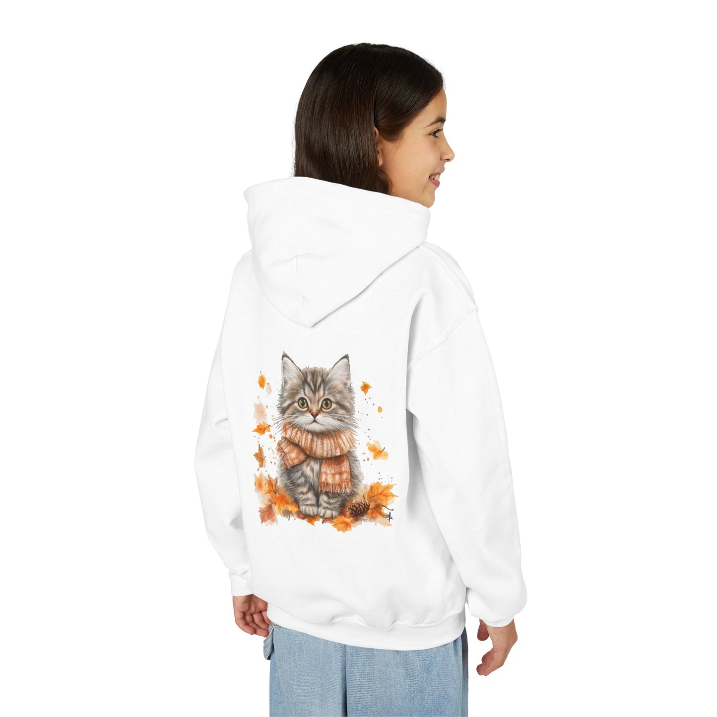 Cozy Cat Sweatshirt for Kids, Autumn Vibes Hoodie, Feline Lover Gift, Fall Fashion, Adorable Cat Sweater, Cute Animal Apparel
