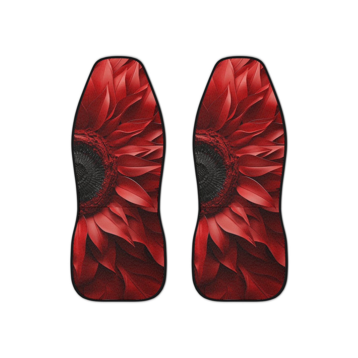 Vibrant Floral Car Seat Covers, Decorative Car Accessories, Auto Interior Decor, Red Flower Print, Gifts for Car Lovers