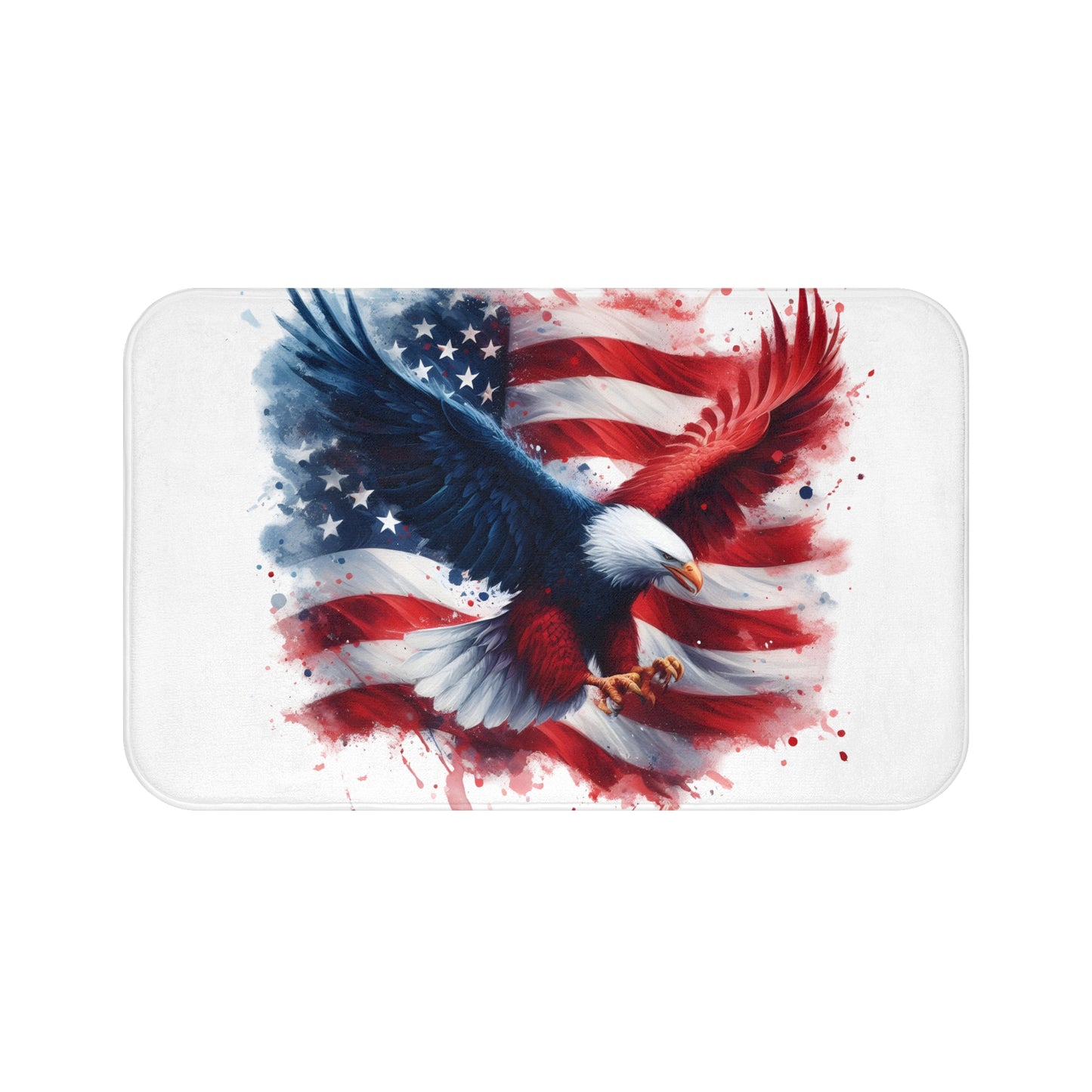 Patriotic Eagle Bath Mat - American Flag Vibe, Perfect for Home Decor, 4th of July, Gifts for Veterans, Rustic Bathroom