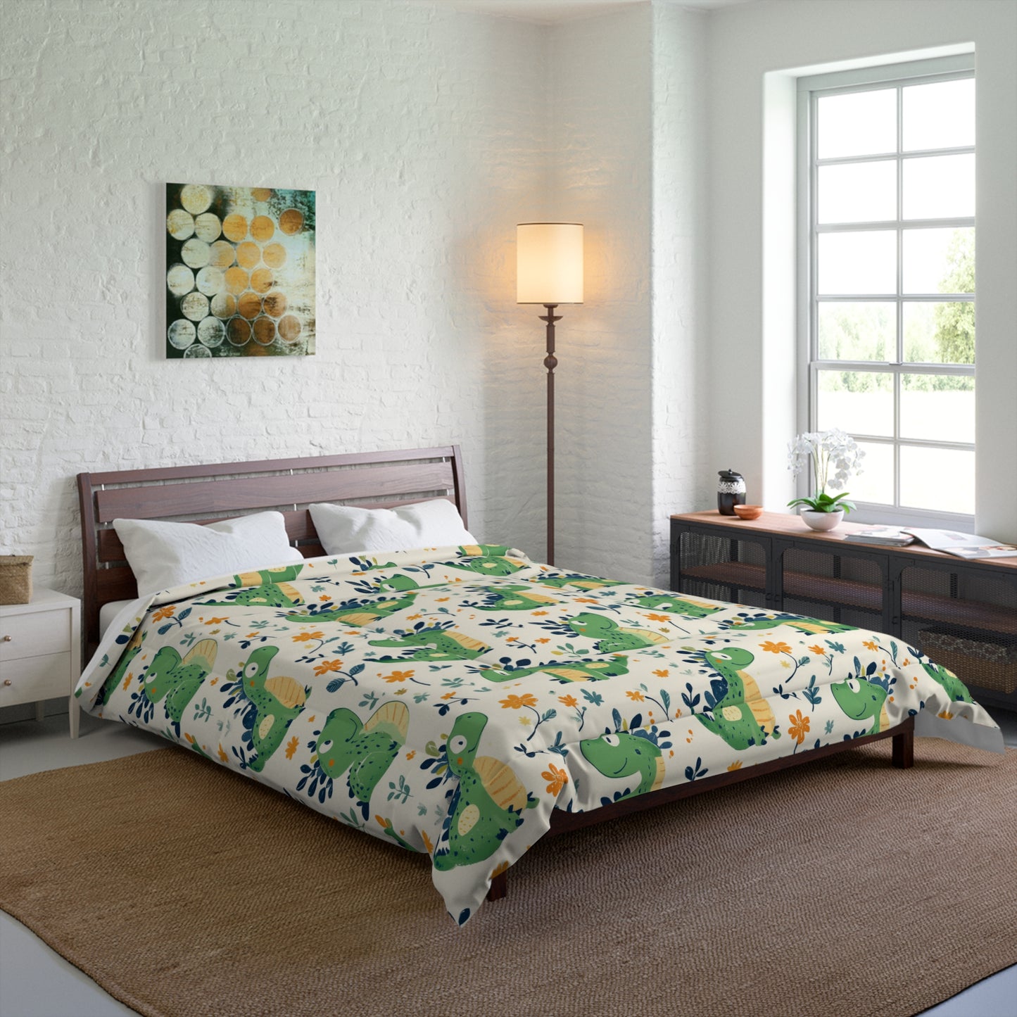 Dinosaur-Themed Comforter for Kids, Cute Kids Bedding, Fun Bedroom Decor, Gift for Baby Showers, Nursery Essentials