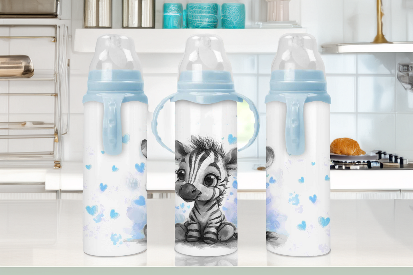 Sublimation Printed Zebra Baby Bottle