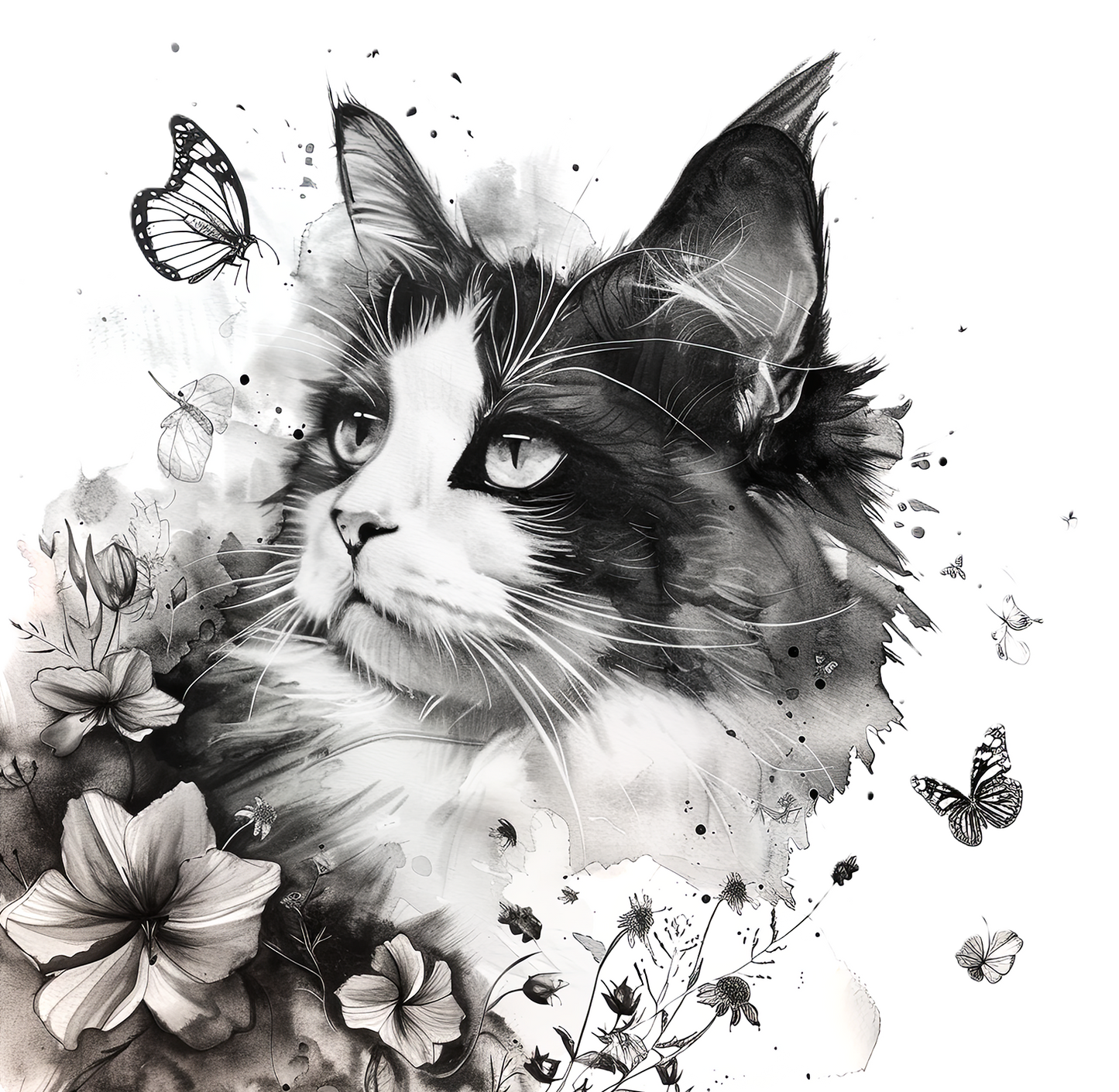 11 oz printed cat coffee mugs