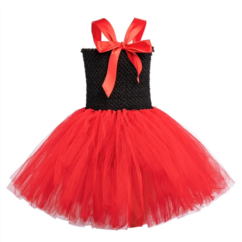 Halloween the Red Queen Costume Set Dress with Headpiece and Staff-4