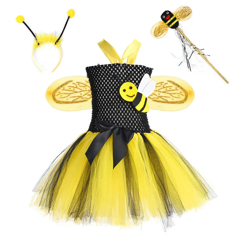 Arrival Bee Shape Tulle Dress – Halloween Design Party Performance Costume Set-4