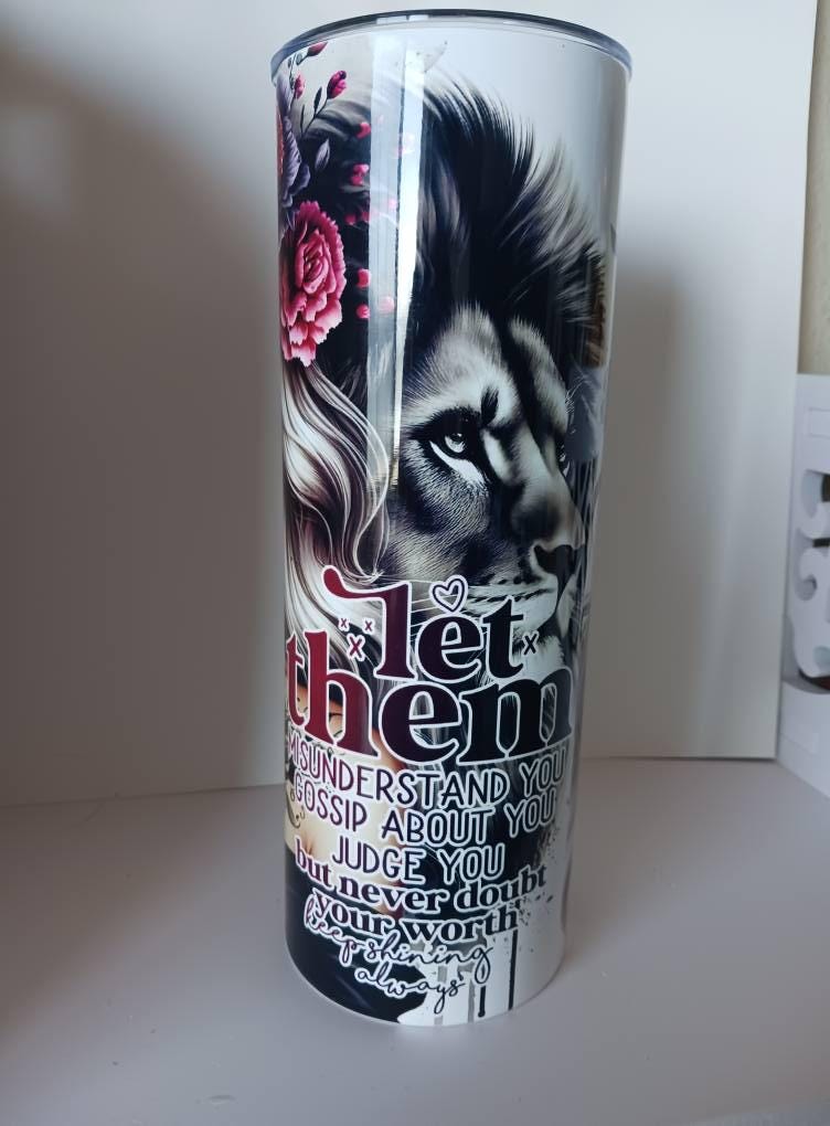 20 oz sublimation printed skinny tumbler