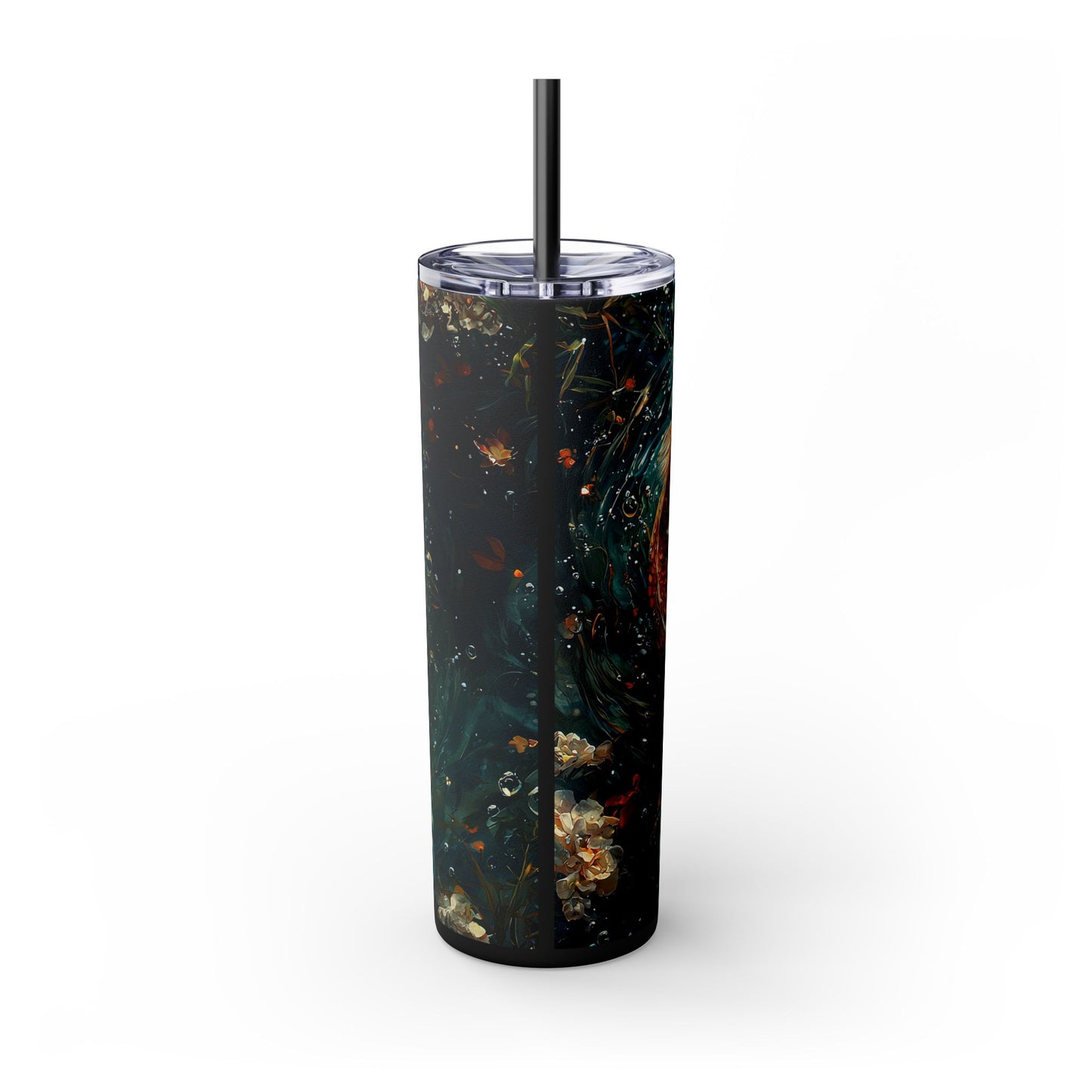 Pisces Zodiac Skinny Tumbler, 20oz Fish Design Travel Mug, Astrology Drinkware, Perfect Gift for Pisces Season