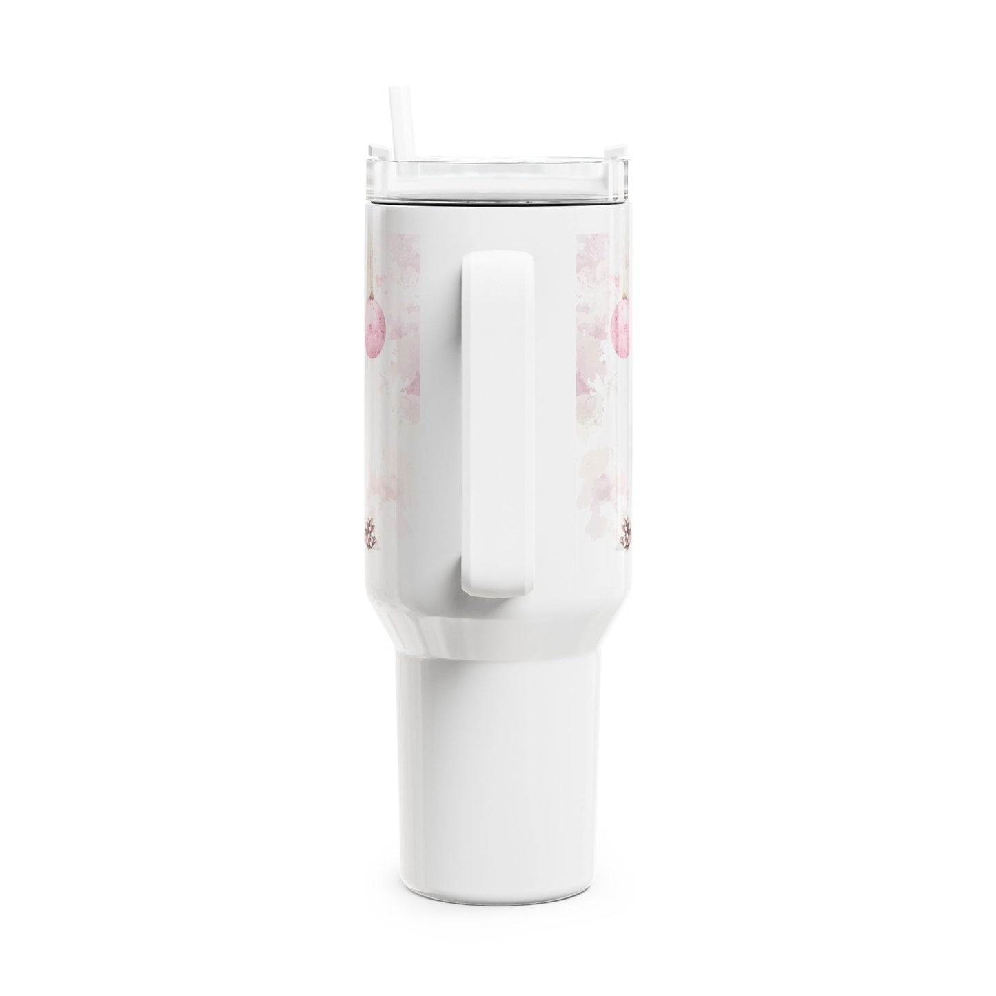 Cute Pig Holiday Tumbler, 40oz Insulated Drinkware for Parties, Christmas, Gift for Animal Lovers, Reusable Travel Cup