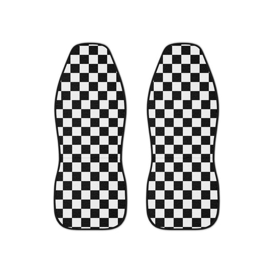 Chic Checkerboard Car Seat Covers, Vintage Style Accessories, Auto Decor, Gift for Car Lovers, Road Trip Essentials, Black and White Design