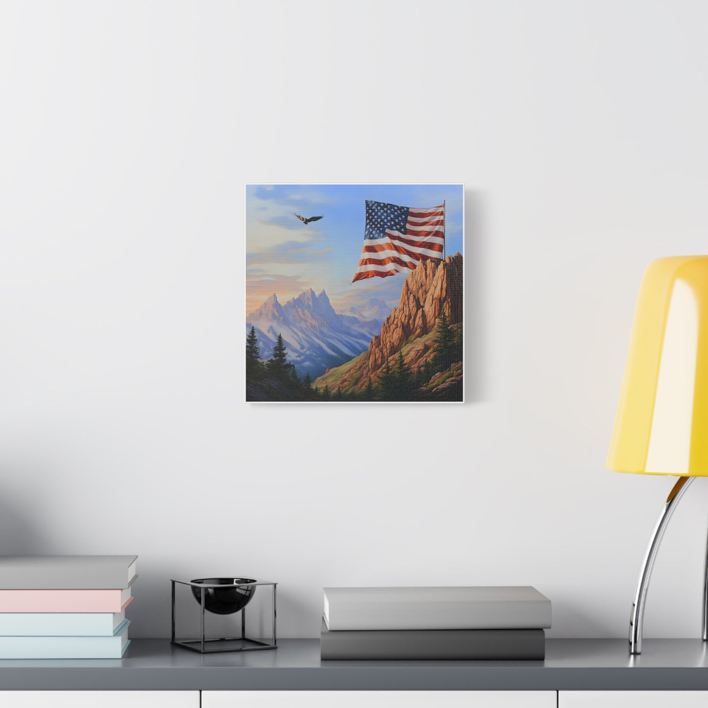 American Flag Mountain Canvas Wall Art, Patriotic Home Decor, Nature Artwork, Gift for Veterans, Independence Day Decoration, 4th of [...]