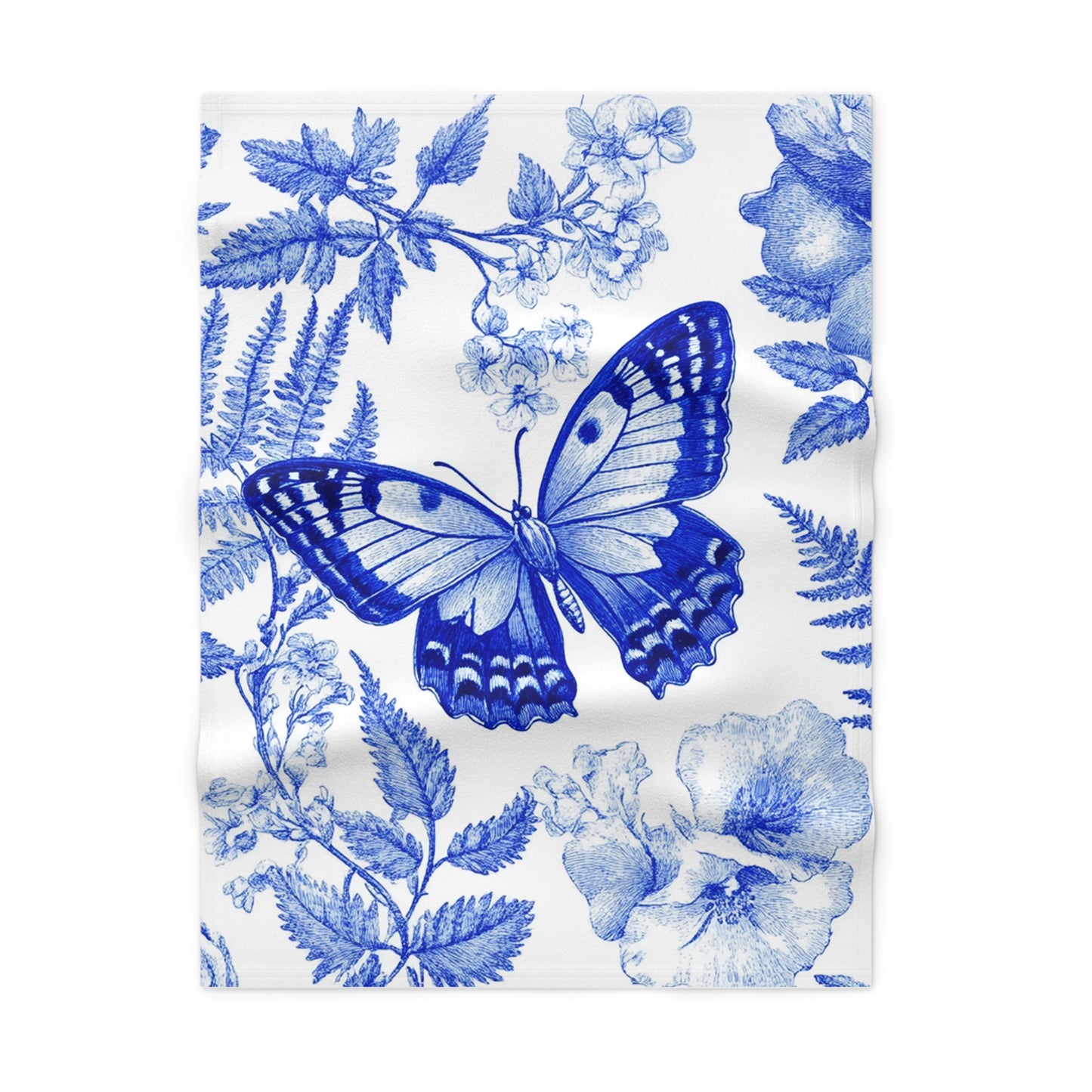 Butterfly Floral Soft Fleece Baby Blanket, Nursery Decor, Baby Shower Gift, Floral Blanket, Newborn Gift, Cozy Throw Blanket