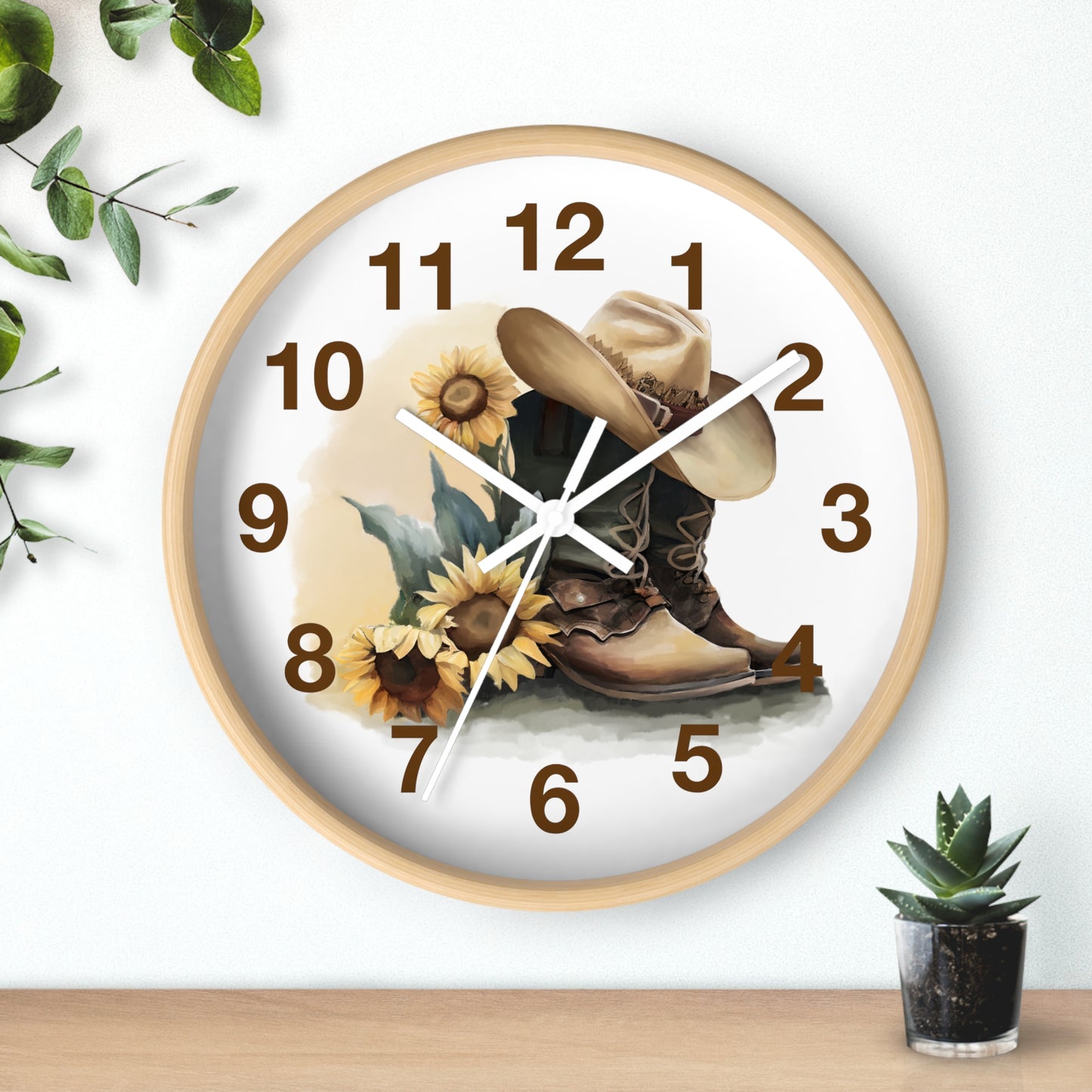 Rustic Cowboy Wall Clock with Sunflowers | Western Decor for Home, Gift for Rodeo Lovers, Farmhouse Wall Art, Country Style Timepiece, [...]