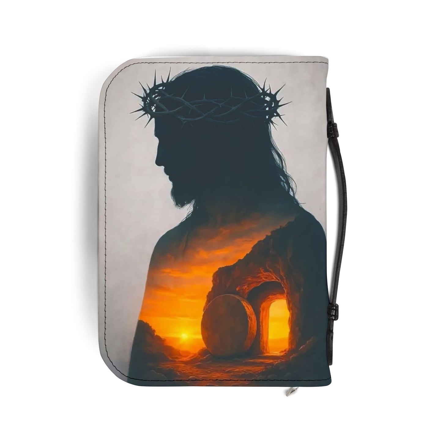 Inspirational Bible Cover with Jesus Silhouette, Religious Journal Protector, Christian Gift, Scripture Book Cover, Faith Organizer