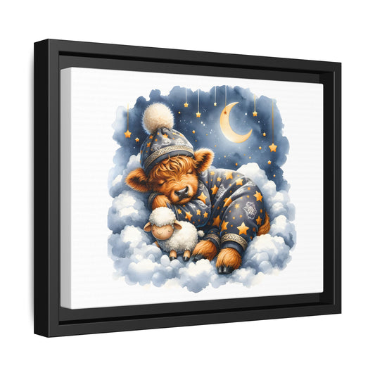 Sleepy Bear Canvas Art Print, Nursery Decor, Baby Shower Gift, Kids Room Wall Art, Cozy Home Decor