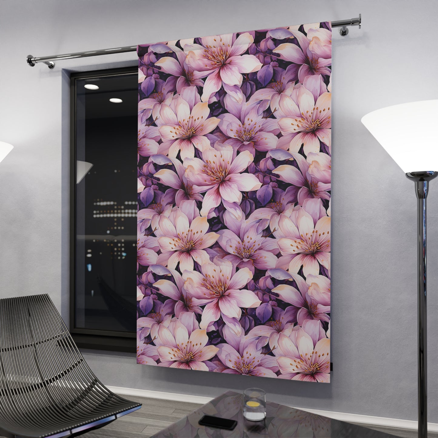 Elegant Floral Window Curtain for Home Décor, Living Room Drapes, Bedroom Shades, Spring Decoration, Flower Print Curtains