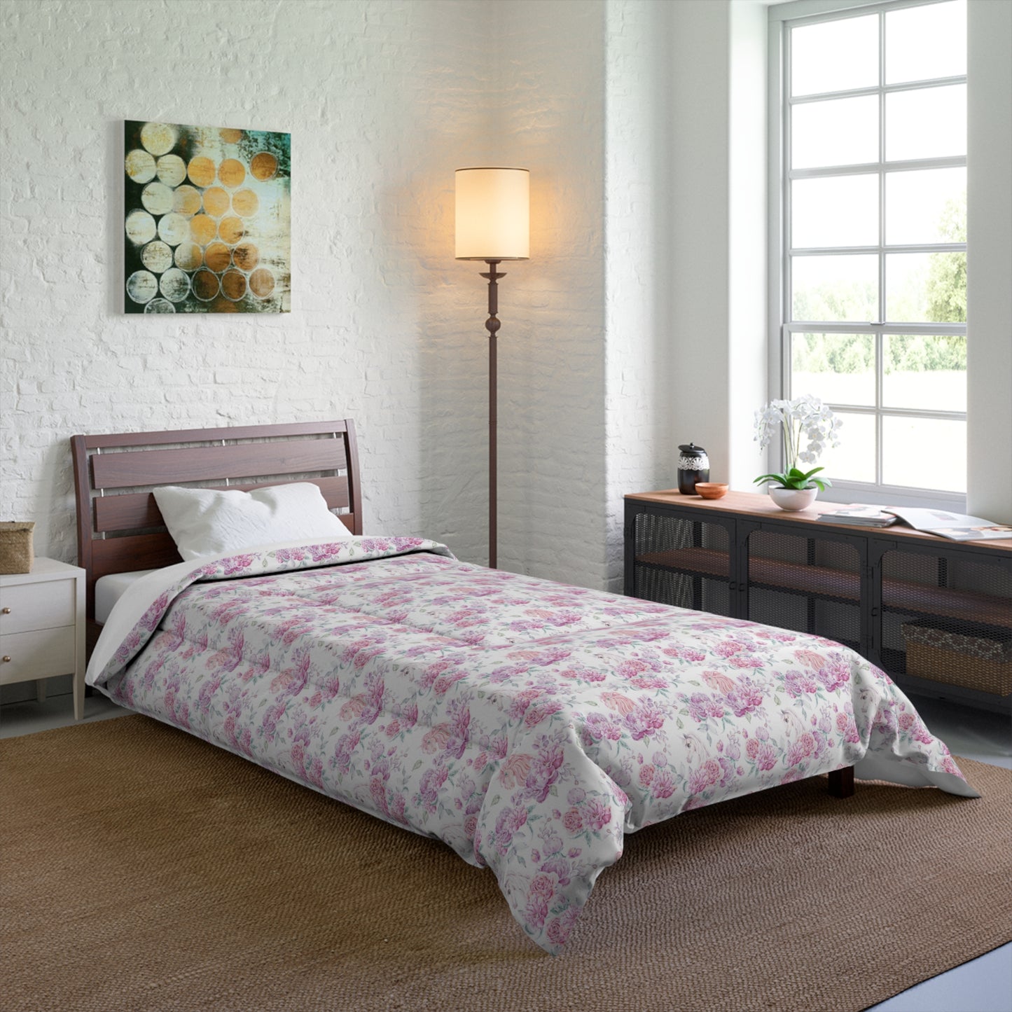 Floral Comforter Set - Cozy Blanket for Bedroom Decor, Spring Home Essentials, Wedding Gift, Soft Bedding, Boho Style, Cozy Room Accents