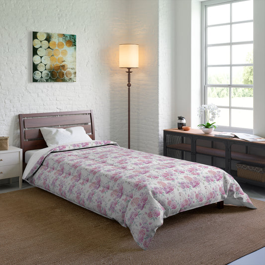 Floral Comforter Set - Cozy Blanket for Bedroom Decor, Spring Home Essentials, Wedding Gift, Soft Bedding, Boho Style, Cozy Room Accents