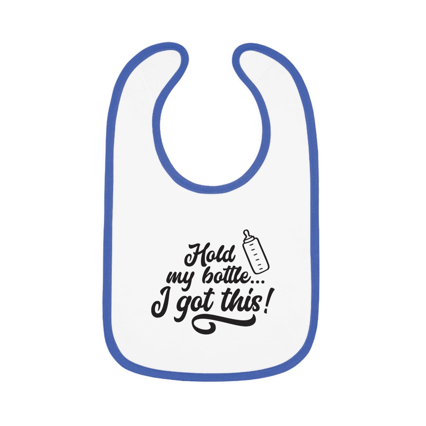 Baby Bib with Fun Quote | Cute Infants Bib | Unique Baby Shower Gift | Bib for Feeding | Baby Contrast Trim Jersey Bib | I Got This!
