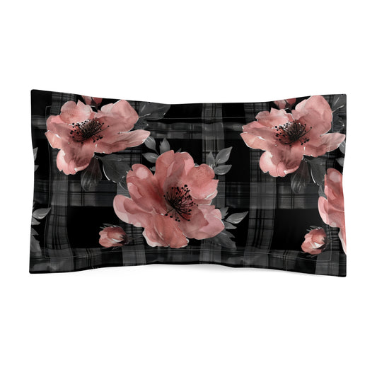Floral Microfiber Pillow Sham | Elegant Home Decor, Bedroom Accessory, Gift, Sleep Comfort, Modern Bedding