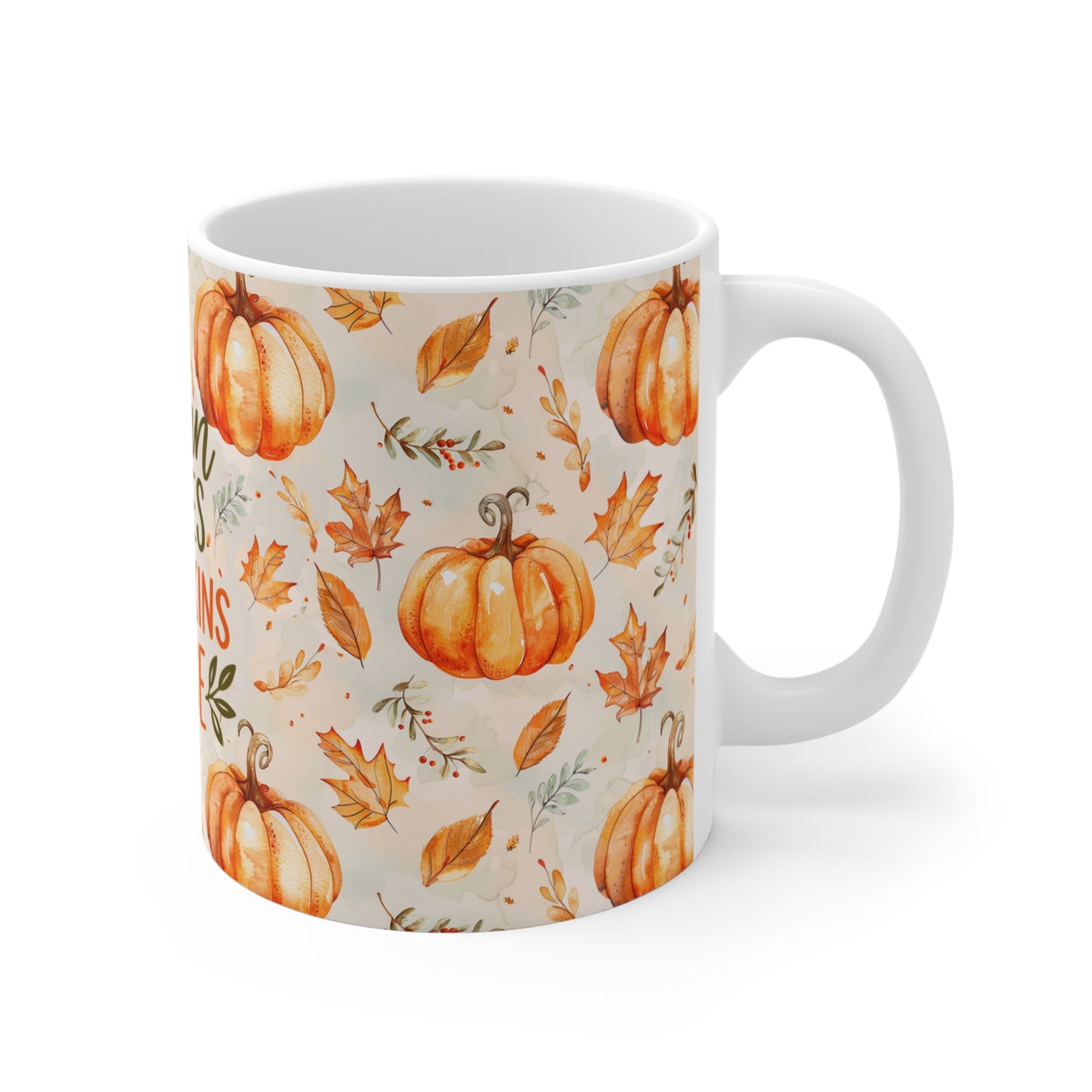 Autumn Leaves & Pumpkins Please Mug, Fall Coffee Cup, Harvest Decor, Seasonal Mugs, Thanksgiving Gift, Cozy Vibes