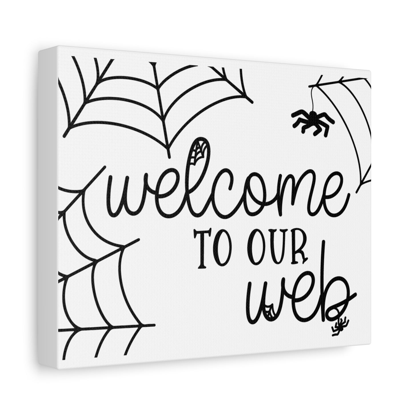 Welcome to Our Web Canvas Art, Spider Web Wall Decor, Halloween Decor, Home Wall Art, Unique Gift Idea