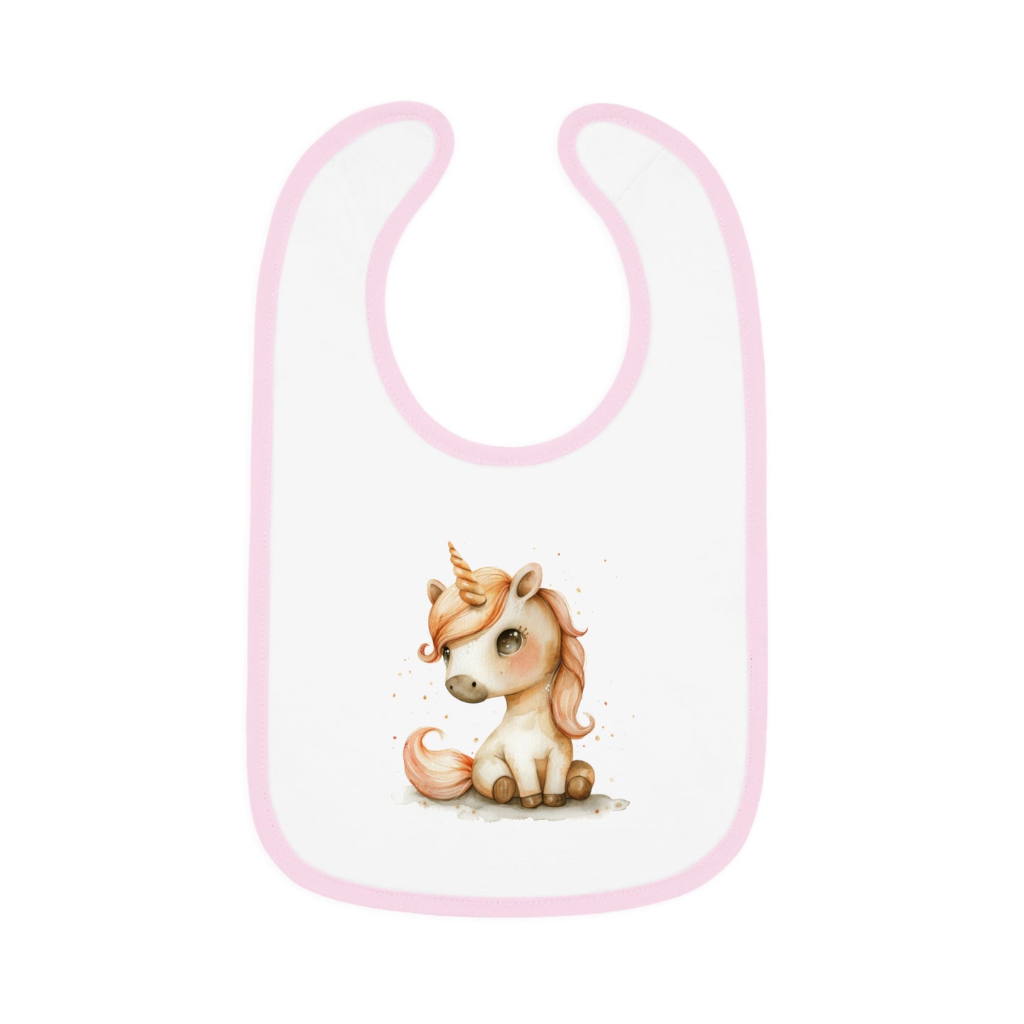 Unicorn Baby Bib with Contrast Trim | Cute Bib for Infants, Toddler Feeding, Gift for Baby Showers, Nursery Decor, Fun Mealtime Essential