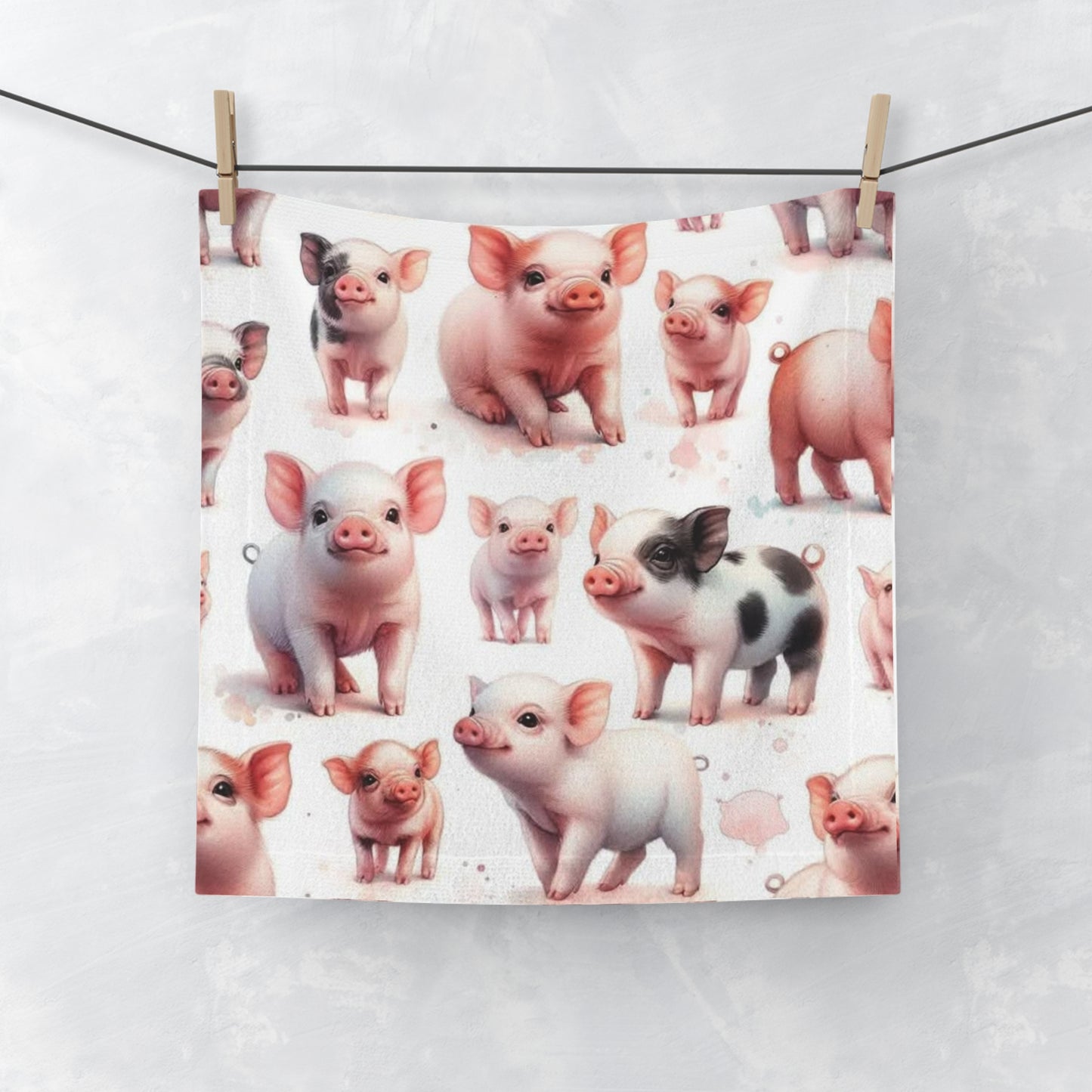 Cute Pig Face Towel, Adorable Kitchen Towel, Farmhouse Decor, Gift for Pig Lovers, Fun Bathroom Accessory, Pig-Themed Towel