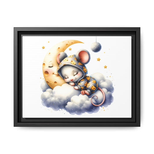 Whimsical Mouse Art Print, Cozy Kids Room Decor, Baby Shower Gift, Cute Nighttime Wall Art, Nursery Wall Decor