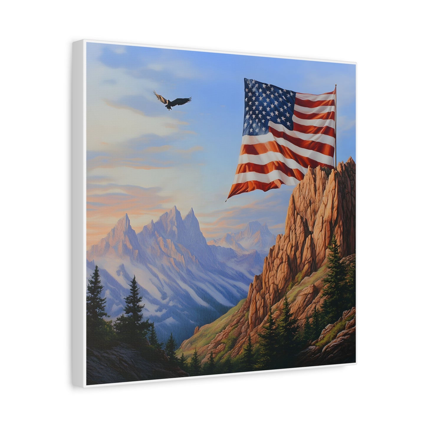 American Flag Mountain Canvas Wall Art, Patriotic Home Decor, Nature Artwork, Gift for Veterans, Independence Day Decoration, 4th of [...]