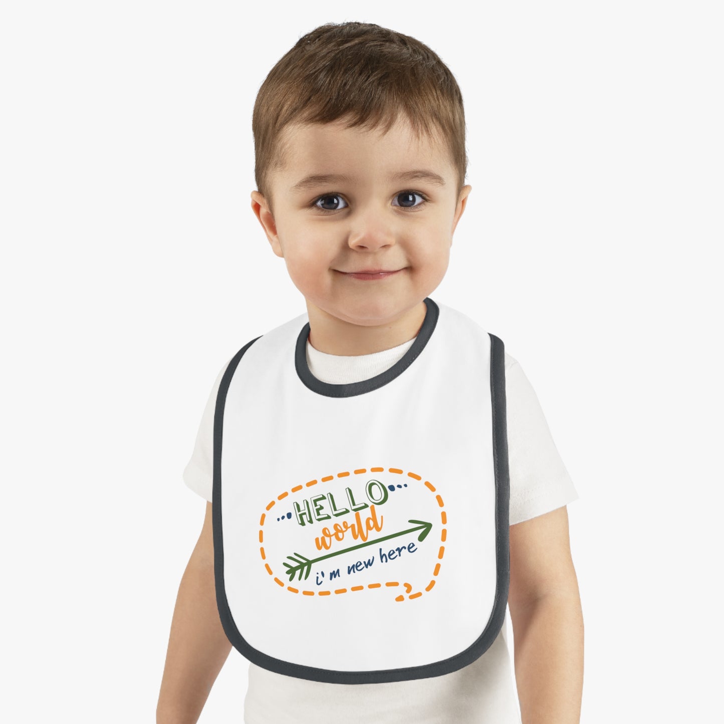 Hello World Baby Bib, Cute Baby Bib, Infants Bib, Newborn Gift, Baby Shower Present, Nursery Accessory