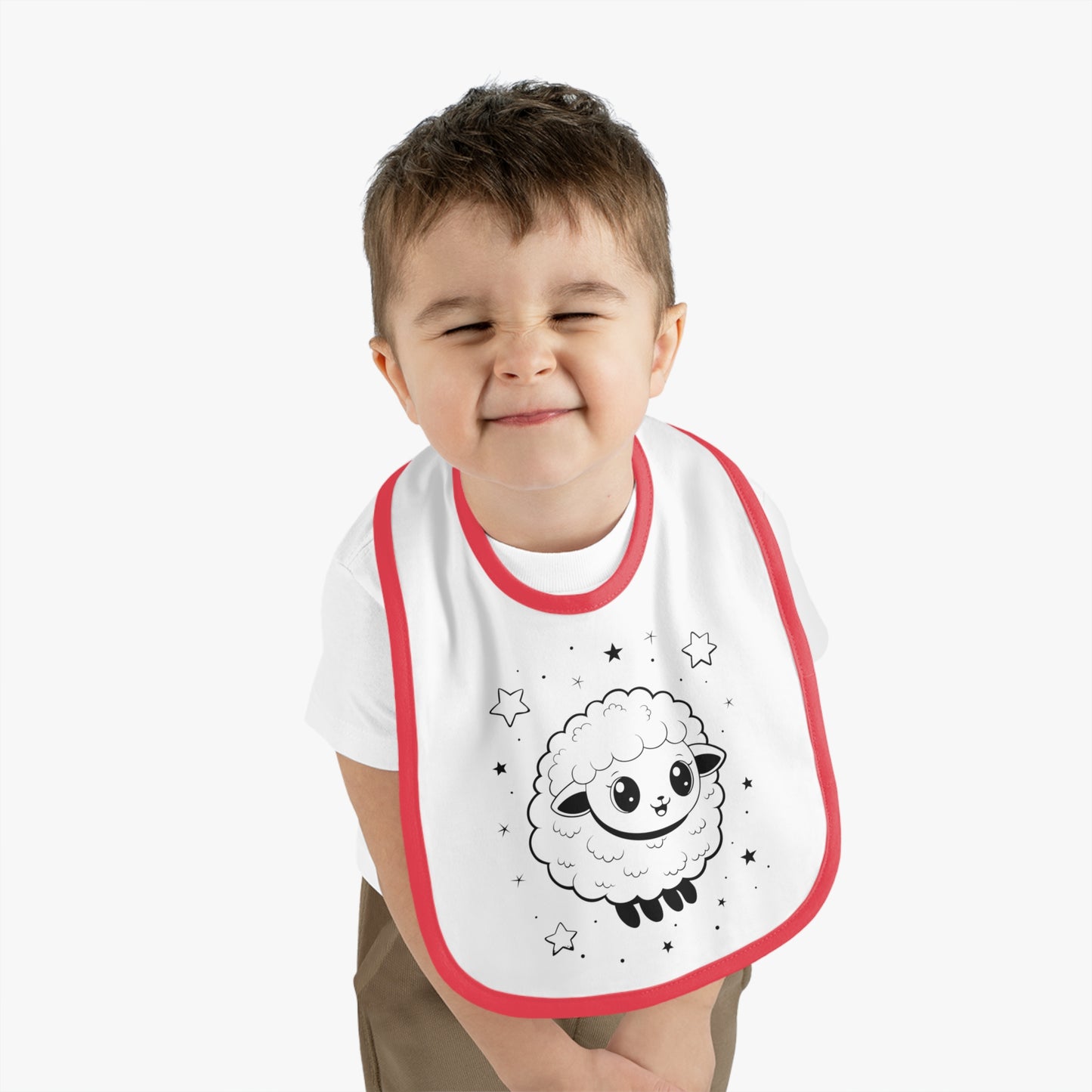 Cute Sheep Baby Bib, Cute Drool Bib, Newborn Gift, Baby Shower Gift, Toddler Bib, Infant Feeding Accessory