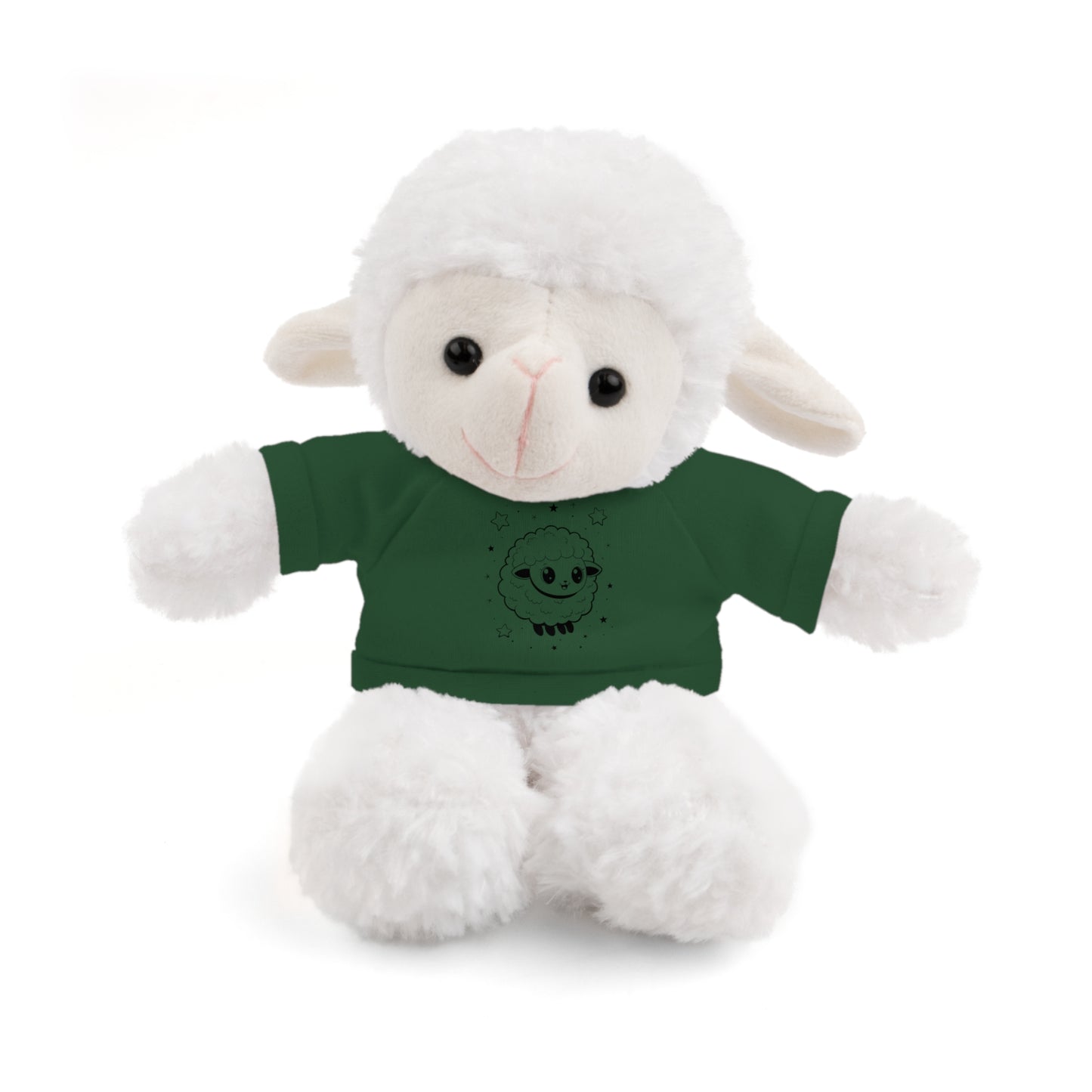 Cute Plush Sheep Toy with Custom Tee, Gift for Kids, Baby Shower Gift, Nursery Decor, Stuffed Lamb