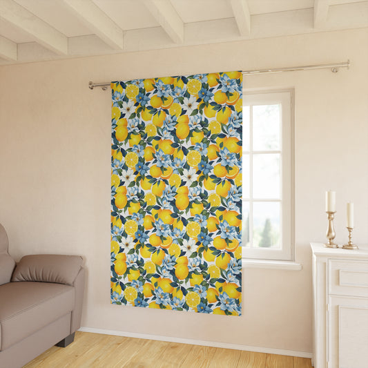 Lemon Blossom Window Curtains | Bright Floral Home Decor, Kitchen & Living Room Accessory, Summer Vibes, Gift Idea