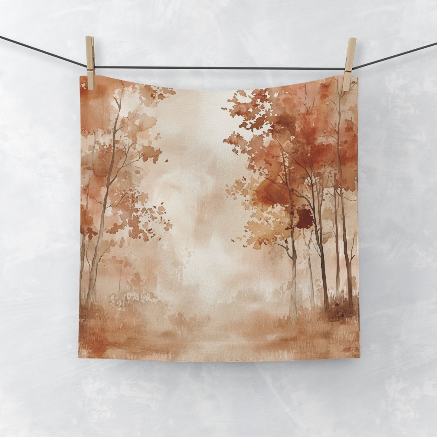 Autumn Landscape Face Towel, Spa Gift, Eco-Friendly Bathroom Decor, Fall Aesthetic Towels, Cozy Home Accessory