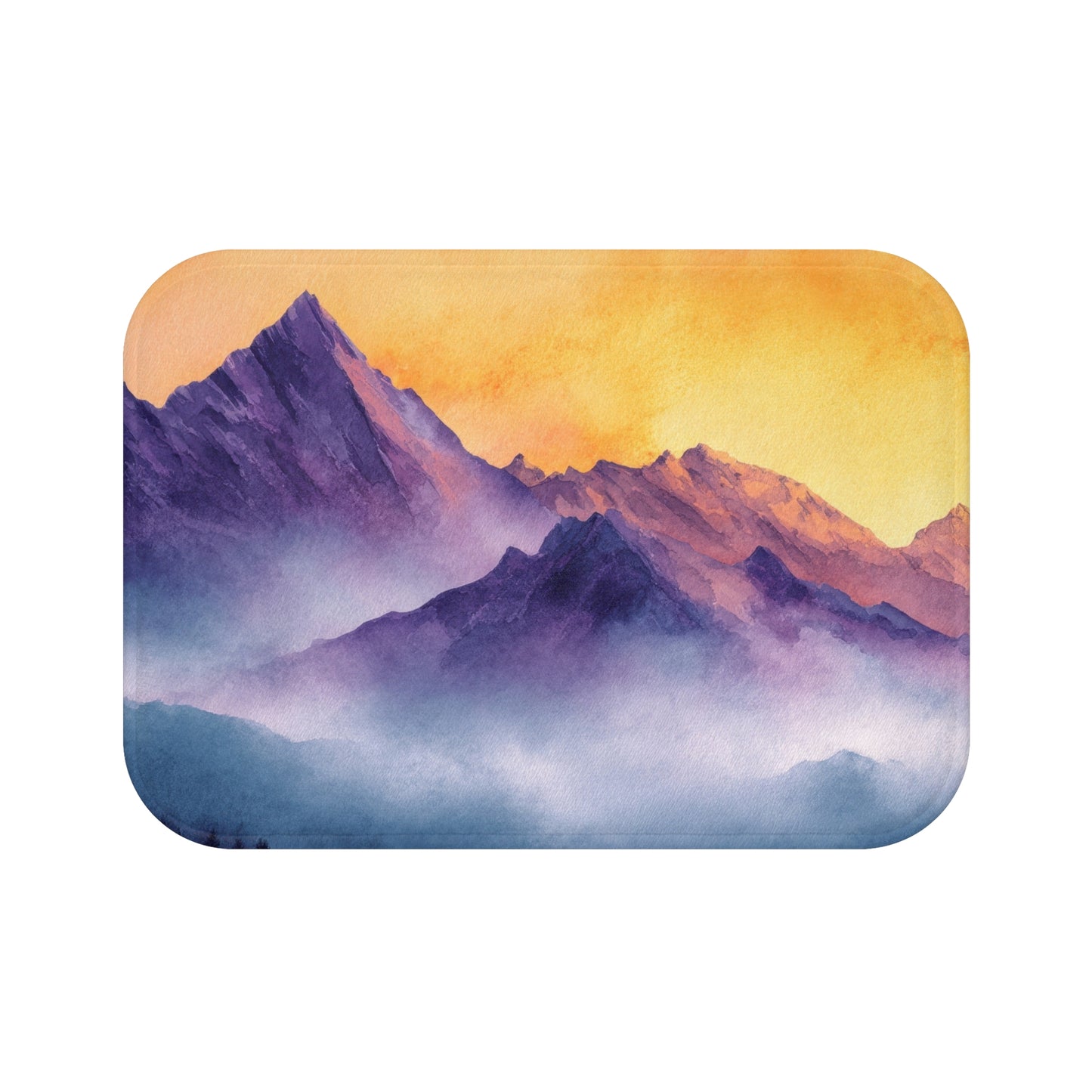 Mountain Sunset Bath Mat, Soft Plush Bathroom Rug, Nature Decor, Bathroom Accessory, Home Spa Gift, Vibrant & Cozy