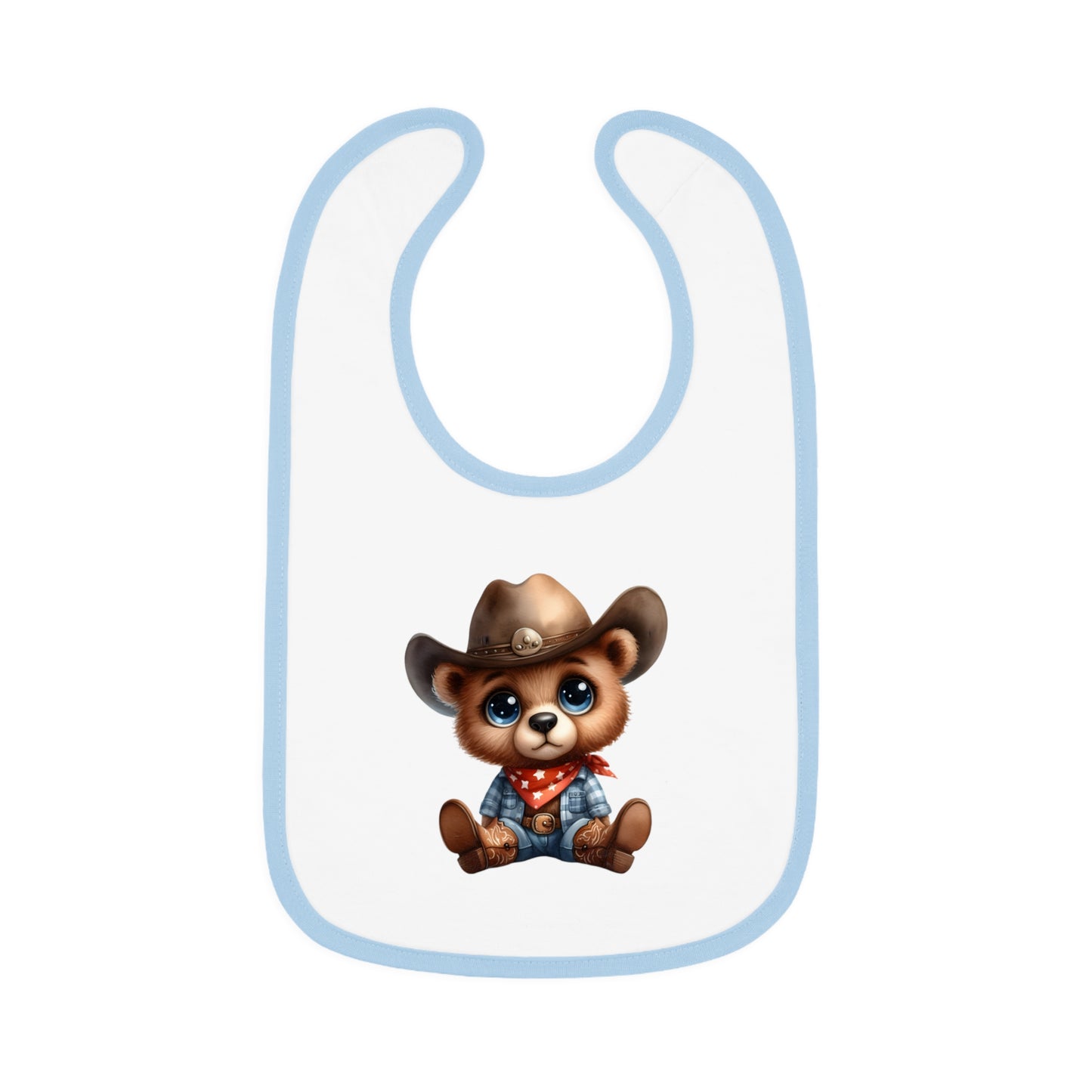 Cowboy Bear Baby Bib, Cute Baby Outfit, Newborn Gift, Baby Shower Present, Western Themed Bib, Fun Feeding Accessory