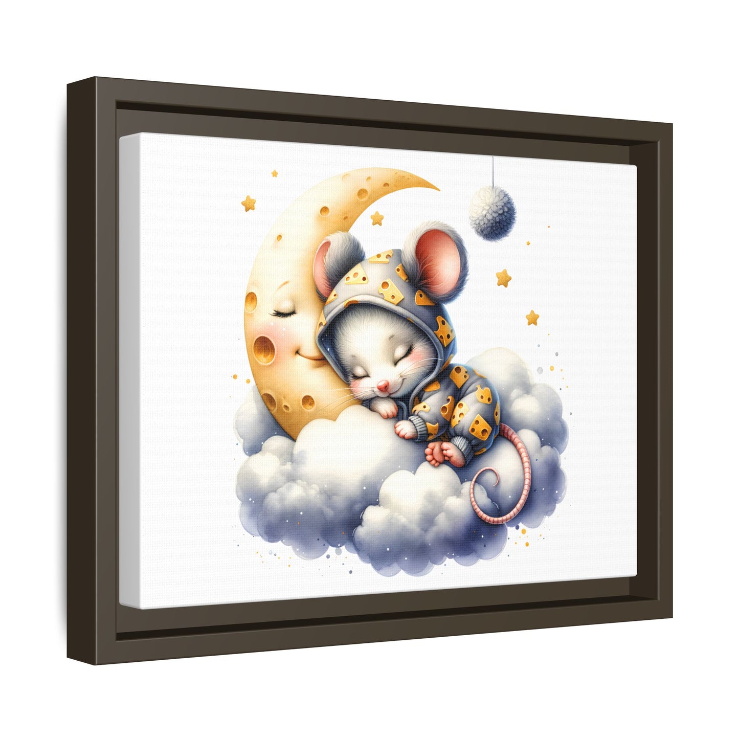 Whimsical Mouse Art Print, Cozy Kids Room Decor, Baby Shower Gift, Cute Nighttime Wall Art, Nursery Wall Decor