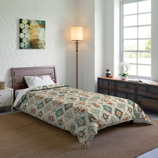 Boho Chic Comforter, Cozy Quilt for Bohemian Bedroom Decor, Stylish Bedding for Adults, Living Room Throw Blanket, Unique Gift Idea