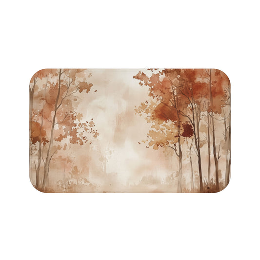 Autumn Forest Bath Mat - Cozy Decor, Bathroom Accessory, Fall Home Decor, Rustic Gift Idea, Nature Inspired Bathroom