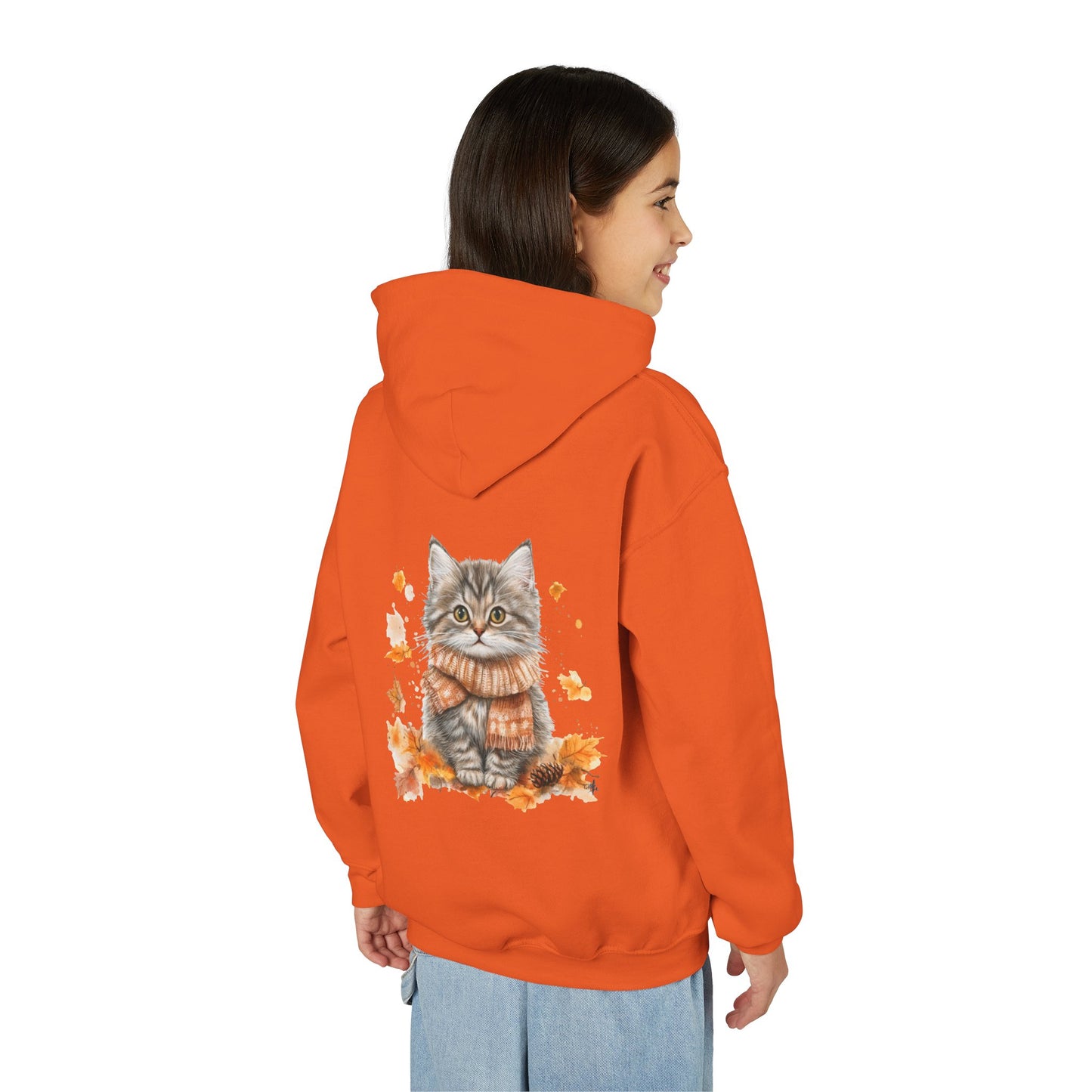 Cozy Cat Sweatshirt for Kids, Autumn Vibes Hoodie, Feline Lover Gift, Fall Fashion, Adorable Cat Sweater, Cute Animal Apparel