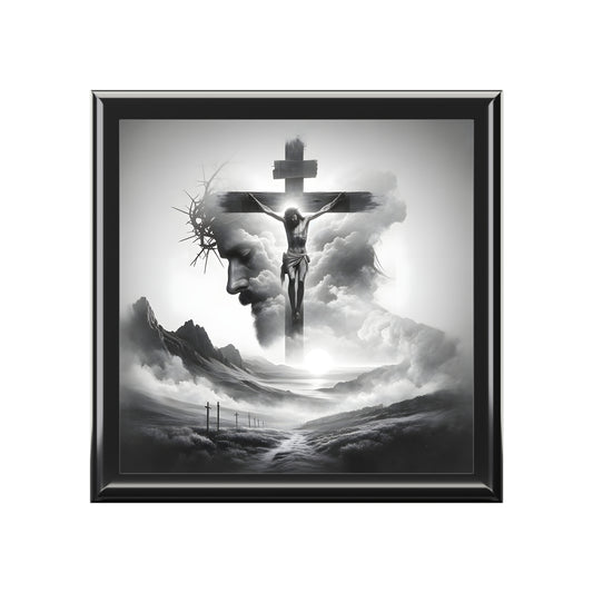 Elegant Religious Jewelry Box | Scripture Keepsake, Faith Gift, Black Box, Christian Decor, Spiritual Storage