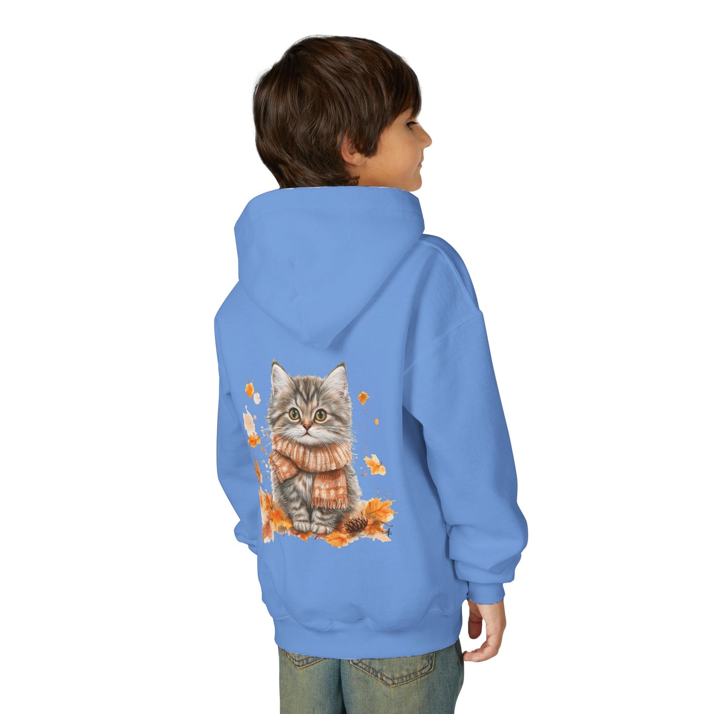 Cozy Cat Sweatshirt for Kids, Autumn Vibes Hoodie, Feline Lover Gift, Fall Fashion, Adorable Cat Sweater, Cute Animal Apparel