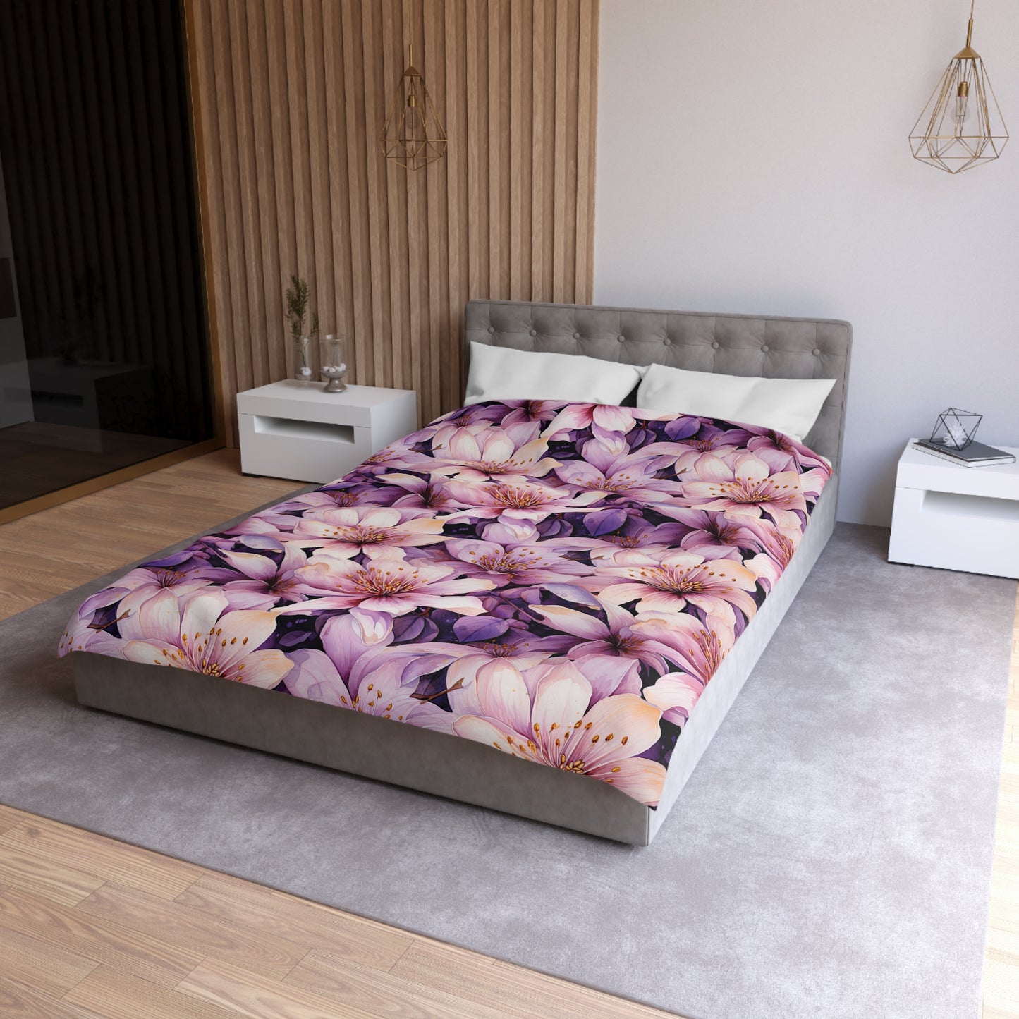Floral Microfiber Duvet Cover - Cozy Bedding, Boho Decor, Gift for Her, Bedroom Makeover, Spring Home Accents