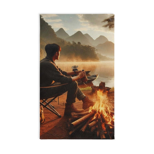 Nature-Inspired Hand Towel for Camping Enthusiasts, Cozy Decor, Gift for Outdoors Lovers, Camping Kitchen Towel, Travel Essential