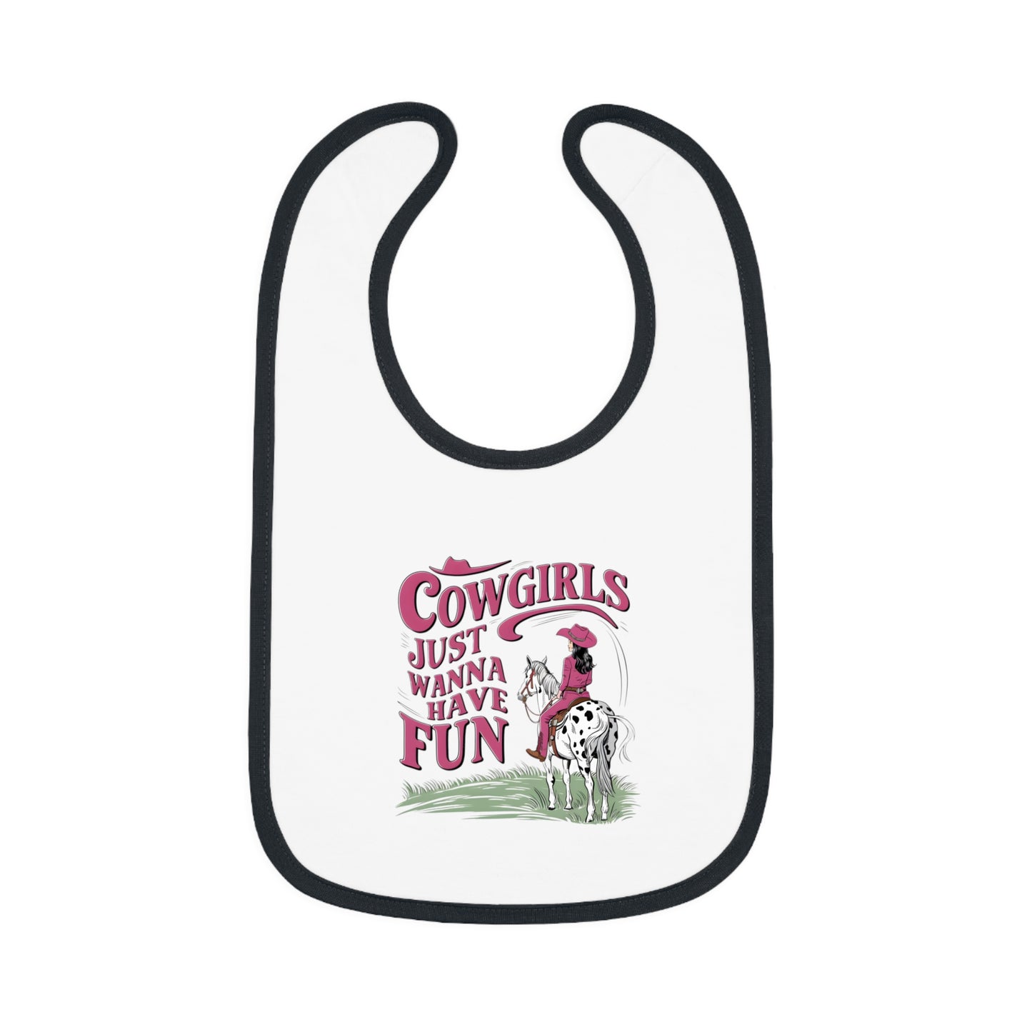 Baby Bib with Cowgirl Fun Design, Cute Feeding Bib, Baby Shower Gift, Adorable Bib for Girls, Durable Baby Accessory
