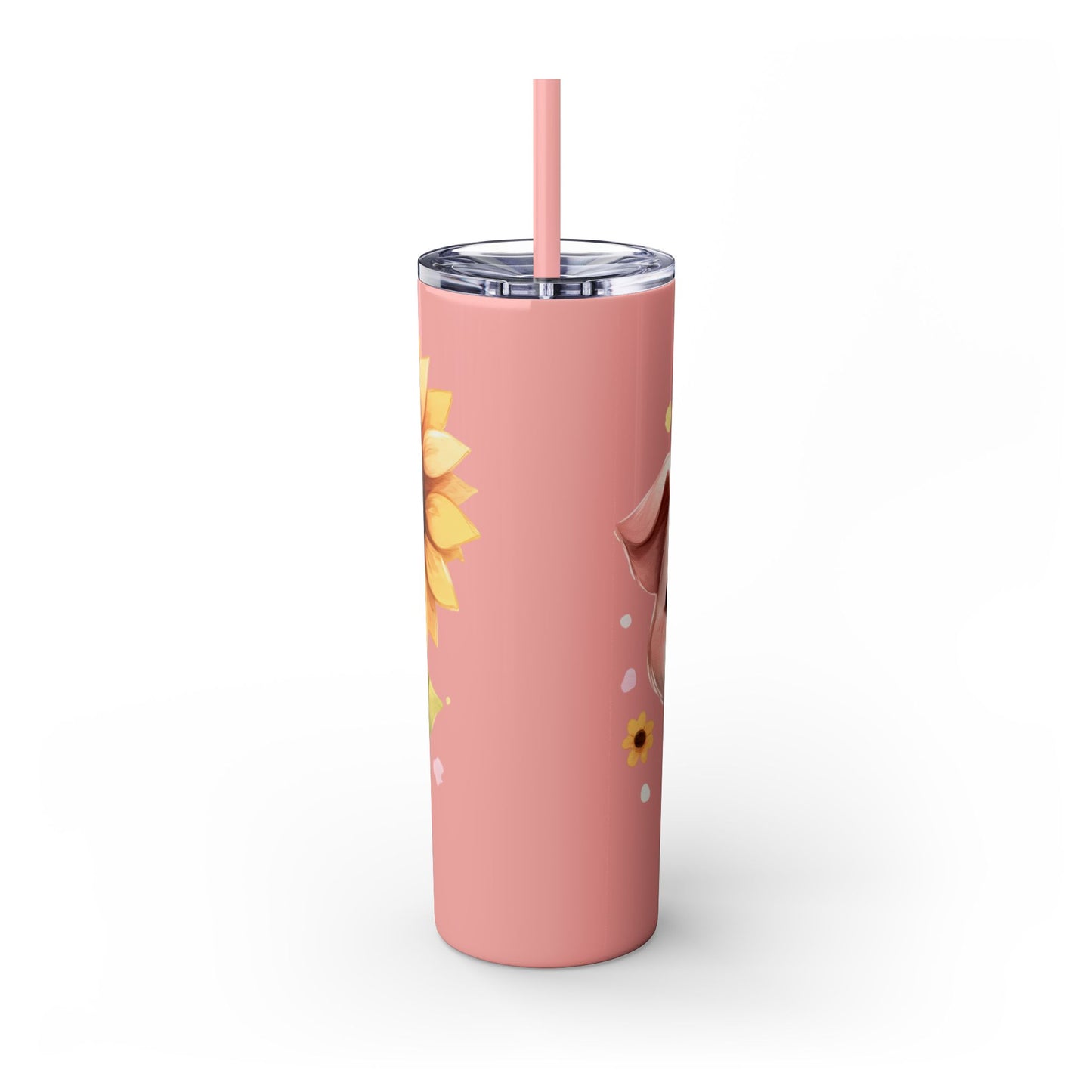 Cute Piggy Skinny Tumbler with Straw, Pig Tumbler, Sunflower Cup, Farmhouse Decor, Gift for Animal Lovers, Fun Drinkware